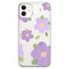Чехол прозрачный Print Flower Color для iPhone 12 | 12 PRO Purple купить