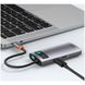 Переходник для MacBook USB-C хаб Baseus Metal Gleam Series Multifunctional 4 в 1 Gray