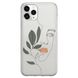 Чехол прозрачный Print Leaves для iPhone 15 PRO MAX Face