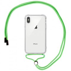 Чохол Crossbody Transparent на шнурку для iPhone X | XS Lime Green купити