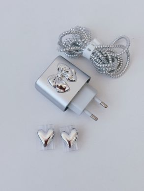 Захисний чохол для блоку ЗП + Кліпса + Пружинка для кабелю Big Bow Silver - ash-mobile.com.ua - фото 2