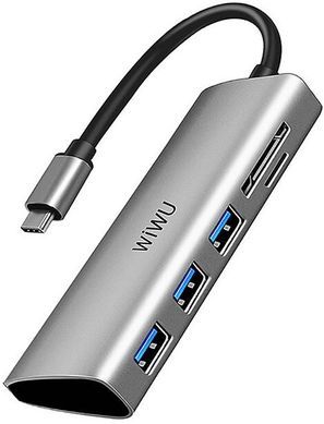 Переходник для Macbook USB-C хаб WIWU 532ST Alpha 5 in 1 Gray купить