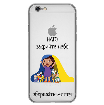 Чохол прозорий Print NO WAR для iPhone 6 | 6s Діти - ash-mobile.com.ua - фото 1