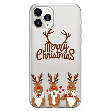 Чохол прозорий Print NEW YEAR для iPhone 11 PRO Three deer - ash-mobile.com.ua - фото 1