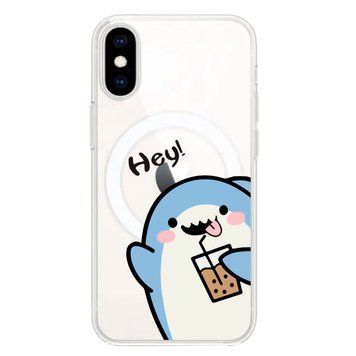 Чохол прозорий Print Shark with MagSafe для iPhone XS MAX Shark Cocktail - ash-mobile.com.ua - фото 1