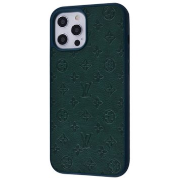 Чохол ЛВ Leather Case для iPhone 12 | 12 PRO Dark Green - ash-mobile.com.ua - фото 1