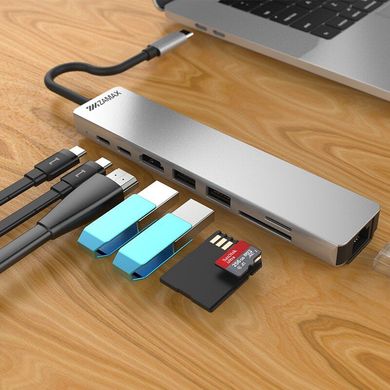 Перехідник для Macbook USB-хаб ZAMAX 8-в-1 купити