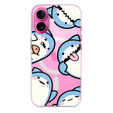 Чехол прозрачный Print Shark with MagSafe для iPhone 16 Shark More - ash-mobile.com.ua - фото 3