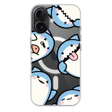 Чехол прозрачный Print Shark with MagSafe для iPhone 16 Shark More - ash-mobile.com.ua - фото 4