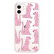 Чохол прозорий Print Meow with MagSafe для iPhone 12 | 12 PRO Leopard Pink купити