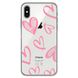 Чехол прозрачный Print Love Kiss для iPhone XS MAX Heart Pink купить