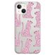 Чохол прозорий Print Meow для iPhone 14 Plus Leopard Pink