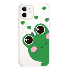 Чохол прозорий Print Happy Nice with MagSafe для iPhone 12 MINI Frog купити
