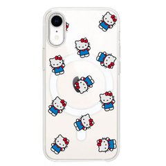Чехол прозрачный Print Hello Kitty with MagSafe для iPhone XR Whole Blue купить