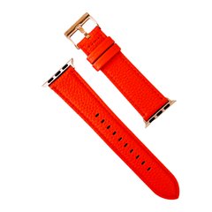 Ремешок New Hermes Leather для Apple Watch 42mm | 44mm | 45mm | 49mm Orange