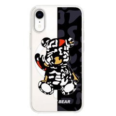 Чохол прозорий Print Robot Bear with MagSafe для iPhone XR Black купити