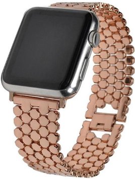 Ремінець Stainless Luxury Steel для Apple Watch 38mm | 40mm | 41mm Rose Gold - ash-mobile.com.ua - фото 1