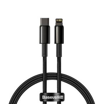 Кабель Baseus Tungsten Gold fast charging Type-C to Lightning 20W (1m) Black - ash-mobile.com.ua - фото 1