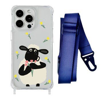 Чохол прозорий з ремінцем Print Happy Nice для iPhone 13 PRO MAX Sheep/Midnight Blue - ash-mobile.com.ua - фото 1