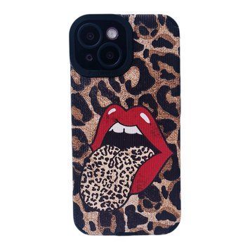 Чехол Ribbed Case для iPhone 15 Leopard Lips - ash-mobile.com.ua - фото 1