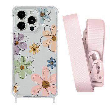 Чехол прозрачный с ремешком Print Flower для iPhone X | XS Spring Breeze/Pink Sand - ash-mobile.com.ua - фото 1