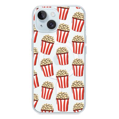 Чохол прозорий Print FOOD with MagSafe для iPhone 14 Popcorn