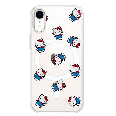 Чехол прозрачный Print Hello Kitty with MagSafe для iPhone XR Whole Blue купить