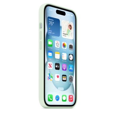 Чехол Silicone Case Full OEM для iPhone 15 Soft Mint