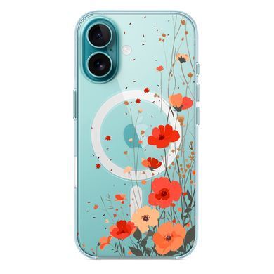 Чехол прозрачный Print Flower with MagSafe для iPhone 16 Autumn Blossom - ash-mobile.com.ua - фото 2