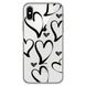 Чехол прозрачный Print Love Kiss для iPhone XS MAX Heart Black купить