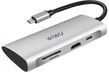 Перехідник для Macbook USB-C хаб WIWU Alpha 7 in 1 Silver