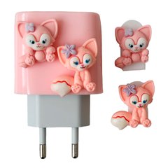 Захисний чохол для блоку ЗП + Кліпса + Пружинка для кабелю Cats Pink