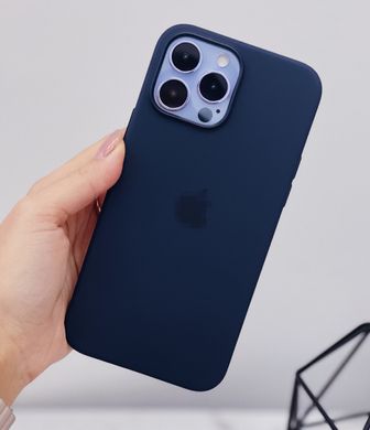 Чохол Silicone Case Full OEM+MagSafe для iPhone 13 PRO MAX Blue Fog