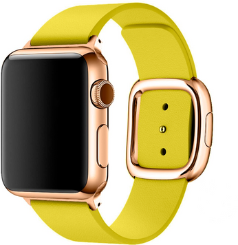 Ремінець Modern Buckle Leather для Apple Watch 38mm | 40mm | 41mm Yellow/Gold - ash-mobile.com.ua - фото 1