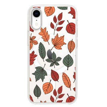 Чохол прозорий Print AUTUMN with MagSafe для iPhone XR Leaves Brown/Yellow/Green - ash-mobile.com.ua - фото 1