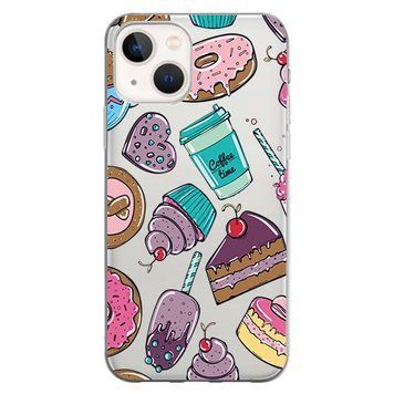 Чохол прозорий Print FOOD для iPhone 14 Donut and Coffee time - ash-mobile.com.ua - фото 1