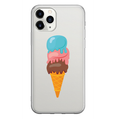 Чехол прозрачный Print SUMMER для iPhone 15 PRO Ice Cream