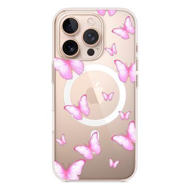 Чохол прозорий Print Butterfly with MagSafe для iPhone 16e | 17e Light Pink - ash-mobile.com.ua - фото 4