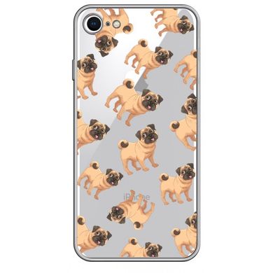 Чохол прозорий Print Animals для iPhone 7 | 8 | SE 2 | SE 3 Pug купити