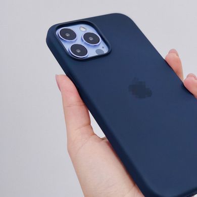 Чохол Silicone Case Full OEM+MagSafe для iPhone 13 PRO MAX Blue Fog