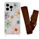 Чохол прозорий з ремінцем Print Flower для iPhone X | XS Spring Breeze/Brown