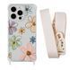 Чехол прозрачный с ремешком Print Flower для iPhone X | XS Spring Breeze/Antique White