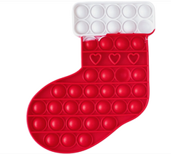 Pop-It іграшка Sock New Year (Шкарпетка Новий Рік) White/Red купити