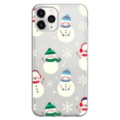 Чохол прозорий Print NEW YEAR для iPhone 11 PRO Snowmen купити