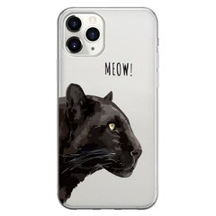Чохол прозорий Print Meow для iPhone 15 PRO Pantera Black