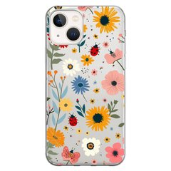 Чохол прозорий Print Flower для iPhone 15 Sunflower