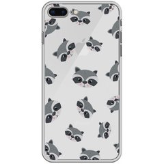 Чохол прозорий Print Animals для iPhone 7 Plus | 8 Plus Raccoon купити