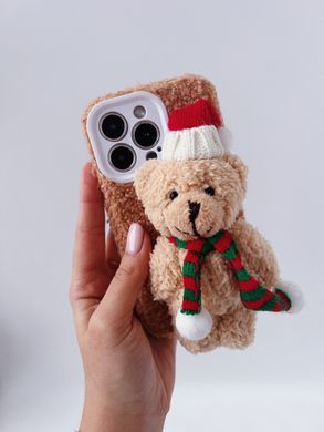 Чехол 3D Bear Plush Case для iPhone 12 Beige купить