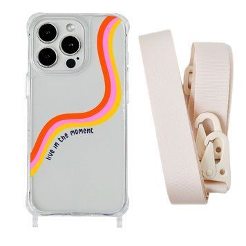 Чохол прозорий з ремінцем Print Mood swings для iPhone X | XS Live in the moment/Antique White - ash-mobile.com.ua - фото 1