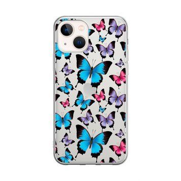 Чохол прозорий Print Butterfly для iPhone 15 Blue/Pink - ash-mobile.com.ua - фото 1